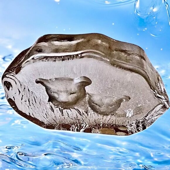 Kosta Boda Sweden Iceberg.Mats Johasson Artist Glass Sculpture Figurine Cougar - Picture 6 of 10